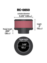 Load image into Gallery viewer, K&amp;N RC-0850 Universal Clamp-On Air Filter