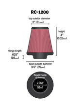 Load image into Gallery viewer, K&amp;N RC-1200 Universal Clamp-On Air Filter