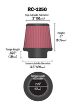 Load image into Gallery viewer, K&amp;N RC-1250 Universal Clamp-On Air Filter