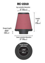 Load image into Gallery viewer, K&amp;N RC-2310 Universal Clamp-On Air Filter