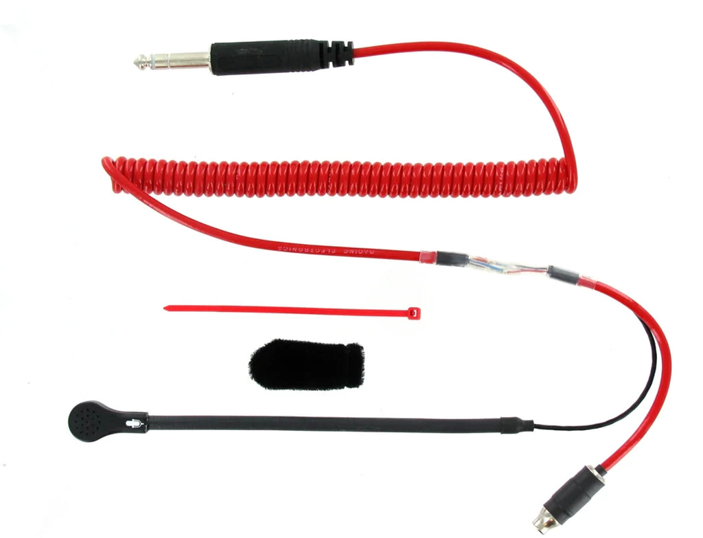 RACING ELECTRONICS RT605-C Helmet Kit w/ Compact Flex Boom 3 Conn. Cord