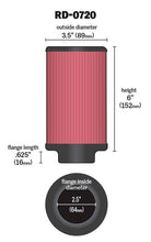 Load image into Gallery viewer, K&amp;N RD-0720 Universal Clamp-On Air Filter