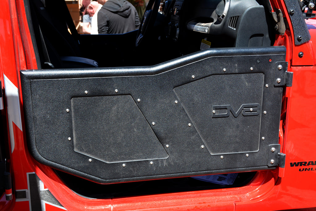 DV8 Offroad RDSTTB-01F Rock Doors; Plated Steel; Front for Select Jeep Wrangler, Jeep Wrangler JK