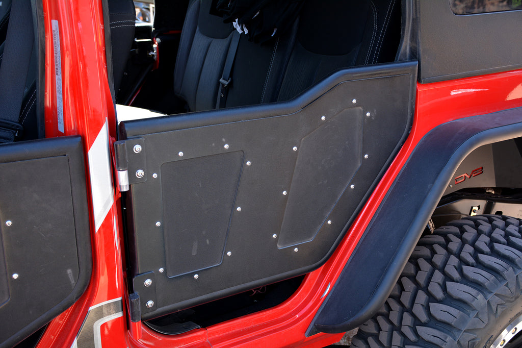 DV8 Offroad RDSTTB-01R Rock Doors; Plated Steel; Rear for Select Jeep Wrangler, Jeep Wrangler JK