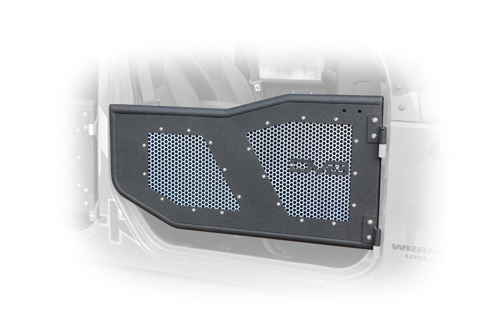 DV8 Offroad RDSTTB-FMS Aluminum Mesh Inserts for Front JK Rock Doors; 4-Pieces for Select Jeep Wrangler, Jeep Wrangler JK