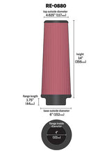 Load image into Gallery viewer, K&amp;N RE-0880 Universal Clamp-On Air Filter