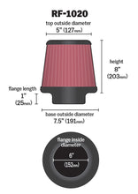 Load image into Gallery viewer, K&amp;N RF-1020 Universal Clamp-On Air Filter