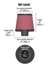 Load image into Gallery viewer, K&amp;N RF-1047 Universal Clamp-On Air Filter
