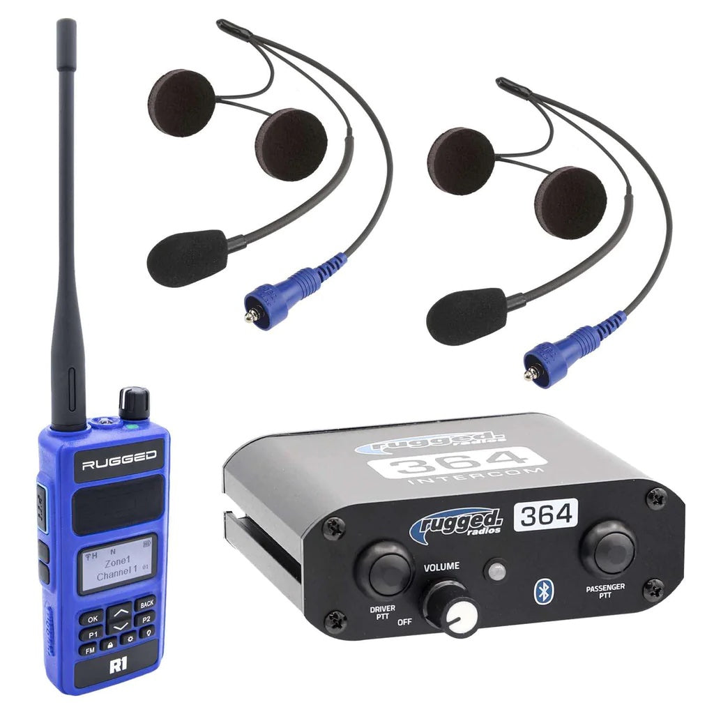 RUGGED RADIOS 364-2P-HK-R1 Intercom Kit / Bluetooth w/Helmet Kits R1 Radio
