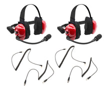 Load image into Gallery viewer, RUGGED RADIOS H80-X2 Headset Track Talk Red Linkable Intercom 2 Pack