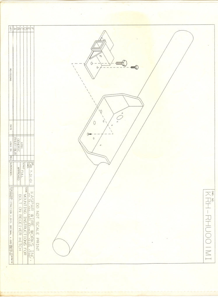 Ranch Hand RHU001BLB 2 in. Bolt-On Receiver Tube