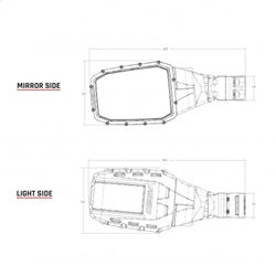 Rigid Industries 64011 RIGID Reflect Side Mirror With Integrated LED Light And Amber Side Light ; Pair