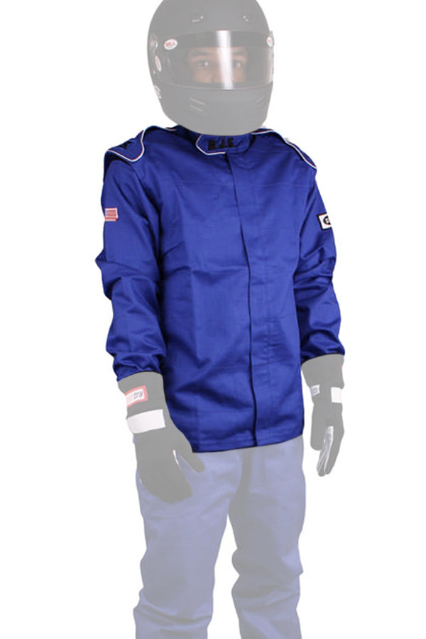RJS SAFETY 200400304 Jacket Blue Medium SFI-1 FR Cotton