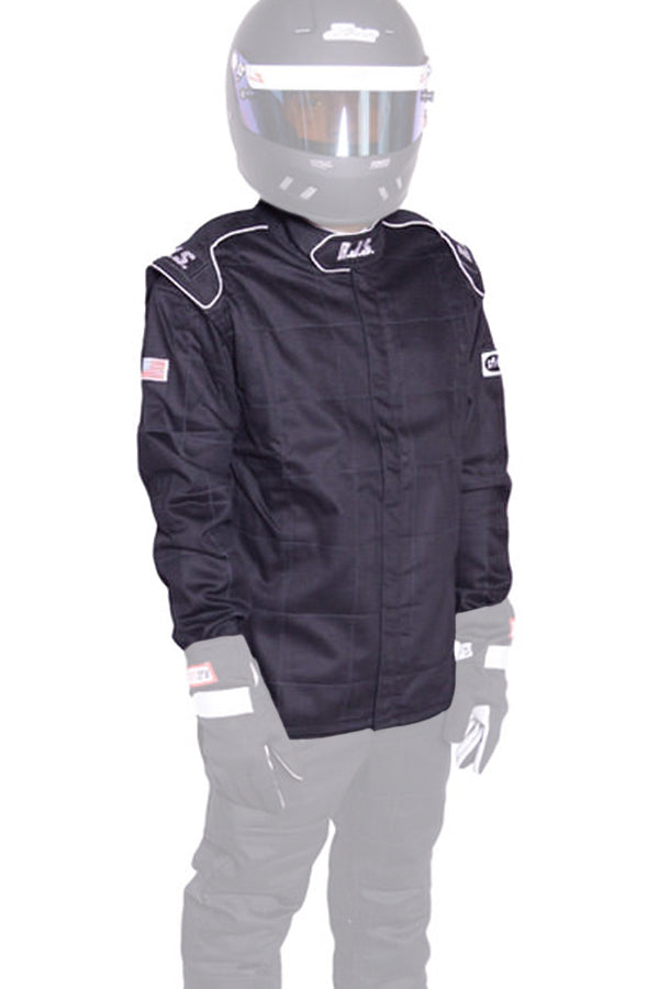 RJS SAFETY 200430106 Jacket Black X-Large SFI-3-2A/5 FR Cotton