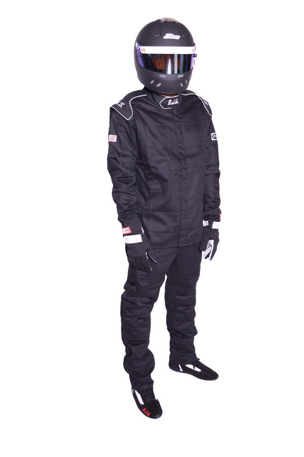 RJS SAFETY 200440106 Pants Black X-Large SFI-3-2A/5 FR Cotton