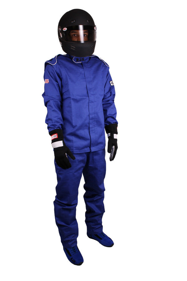 RJS SAFETY 200440304 Pants Blue Medium SFI-3-2A/5 FR Cotton