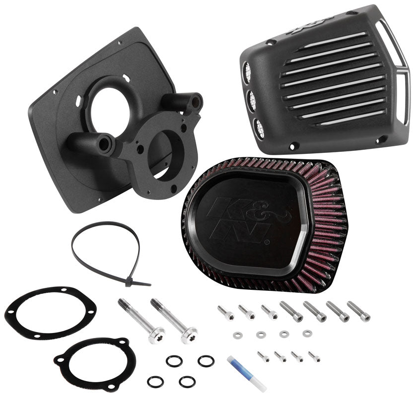 K&N RK-3951 Intake System-Harley Davidson for Select Harley-Davidson FLHR Road King, Harley-Davidson FLHRC Road King Classic, Harley-Davidson FLHRSE4 Screamin Eagle Road King, Harley-Davidson FLHT Electra Glide Standard, Harley-Davidson FLHTC Electra