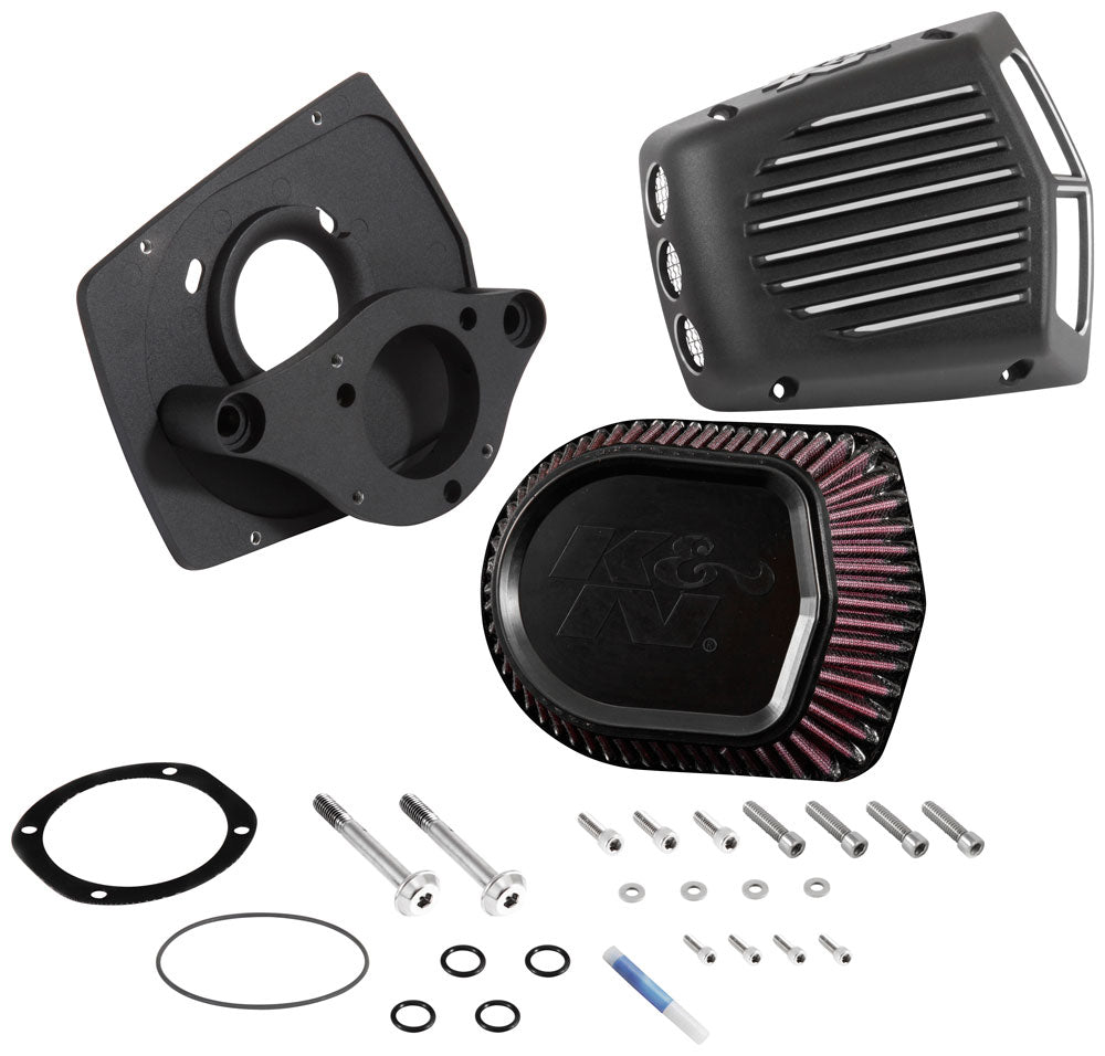 K&N RK-3955 Intake System-Harley Davidson for Select Harley-Davidson FLDE Deluxe 107, Harley-Davidson FLFB Fat Boy 107, Harley-Davidson FLFBS Fat Boy 114, Harley-Davidson FLHC Heritage Classic 107, Harley-Davidson FLHCS Heritage Classic 114,
