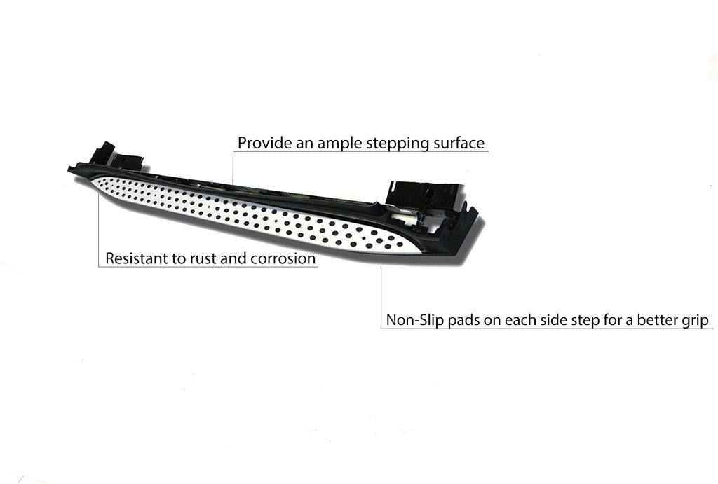 Black Horse Off Road RMWGL-13 OEM Replica Running Boards for Select Mercedes-Benz GL350, Mercedes-Benz GL450, Mercedes-Benz GL500, Mercedes-Benz GL550, Mercedes-Benz GL63 AMG, Mercedes-Benz GLS350d, Mercedes-Benz GLS450, Mercedes-Benz GLS500,