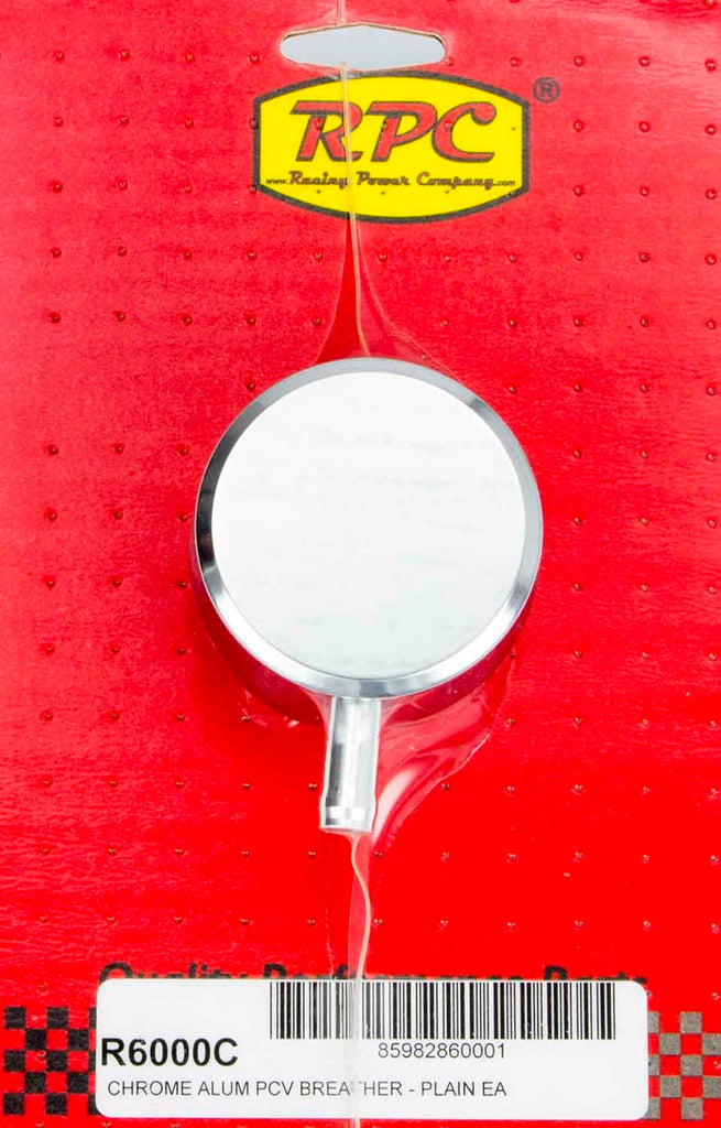 RACING POWER CO-PACKAGED R6000C Alum Plain PCV Breather Chrome