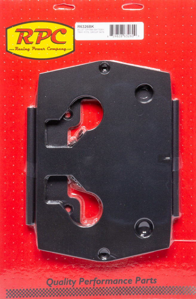 RACING POWER CO-PACKAGED R6326BK Optima Aluminum Smooth Battery Tray Black