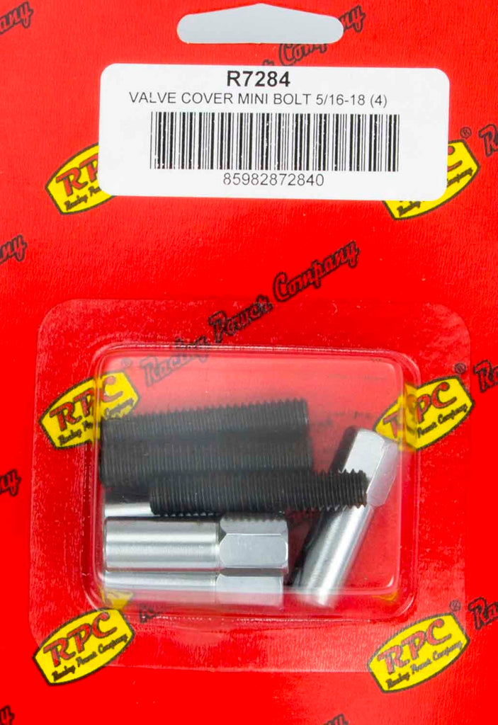 RACING POWER CO-PACKAGED R7284 Chrome V/C Mini Bolt 1-3/8in x 5/16-18 Thread
