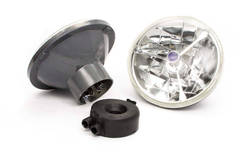 RACING POWER CO-PACKAGED R7405 7in Tri-Bar Headlight w/H4 Bulb