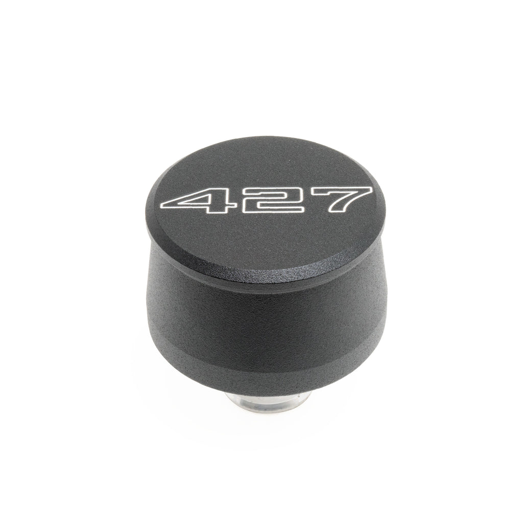 RACING POWER CO-PACKAGED R8212 Valve Cover Breather 427 Logo Black Each