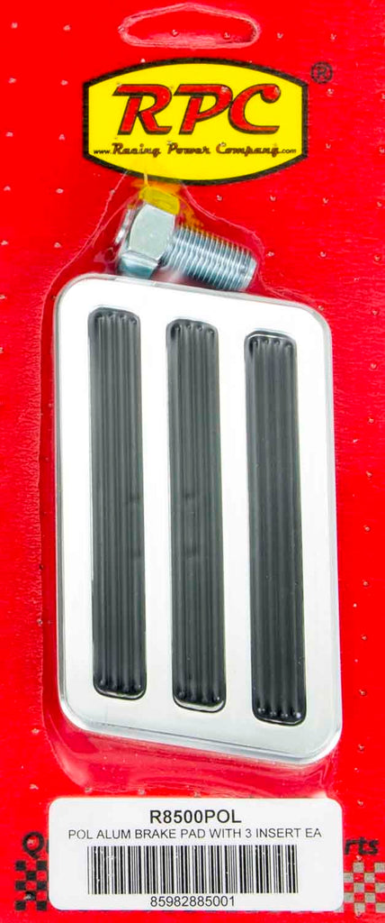 RACING POWER CO-PACKAGED R8500POL Brake Pad Polished with Rubber Inserts