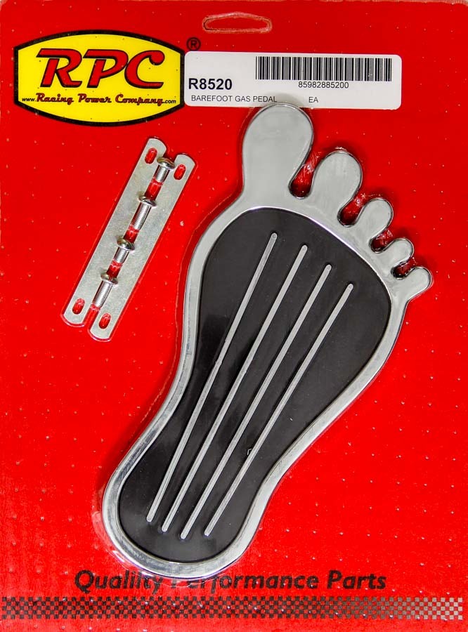RACING POWER CO-PACKAGED R8520 Gas Pedal Barefoot Chrom Steel