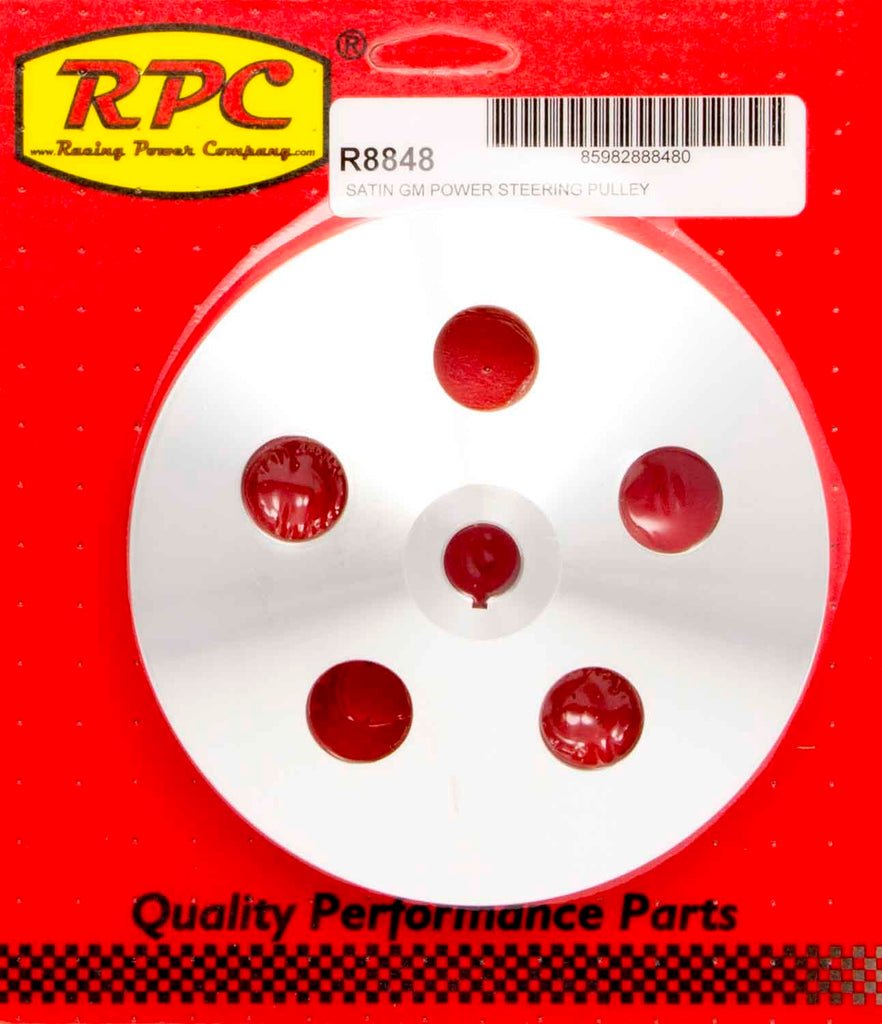 RACING POWER CO-PACKAGED R8848 Pre 84 GM Power Steering Pulley Satin Alum