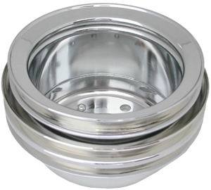 RACING POWER CO-PACKAGED R8972 Ford 289 Triple Groove Crankshaft Pulley Chrome