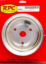 Load image into Gallery viewer, RACING POWER CO-PACKAGED R9603 SBC 2GROOVE CRANK PULLEY SHORT PUMP CHROME