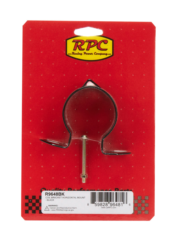 RACING POWER CO-PACKAGED R9648BK Coil Bracket Horizontal Mount Black