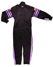 Load image into Gallery viewer, RACEQUIP 1950593 Black Suit Single Layer Kids Medium Purple Trim