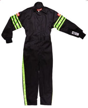 Load image into Gallery viewer, RACEQUIP 1950792 Black Suit Single Layer Kids Small Green Trim