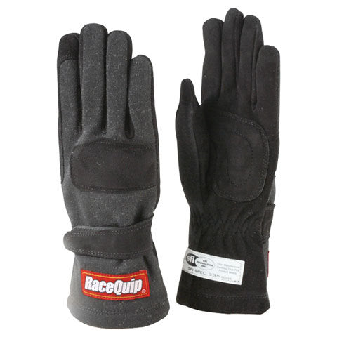RACEQUIP 355005 Gloves Double Layer Large Black SFI