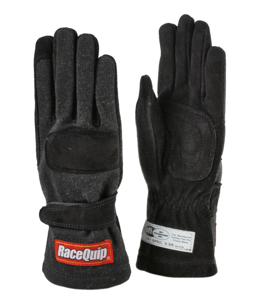 RACEQUIP 3550093 Glove Double Layer Child Medium Black SFI-5 Youth