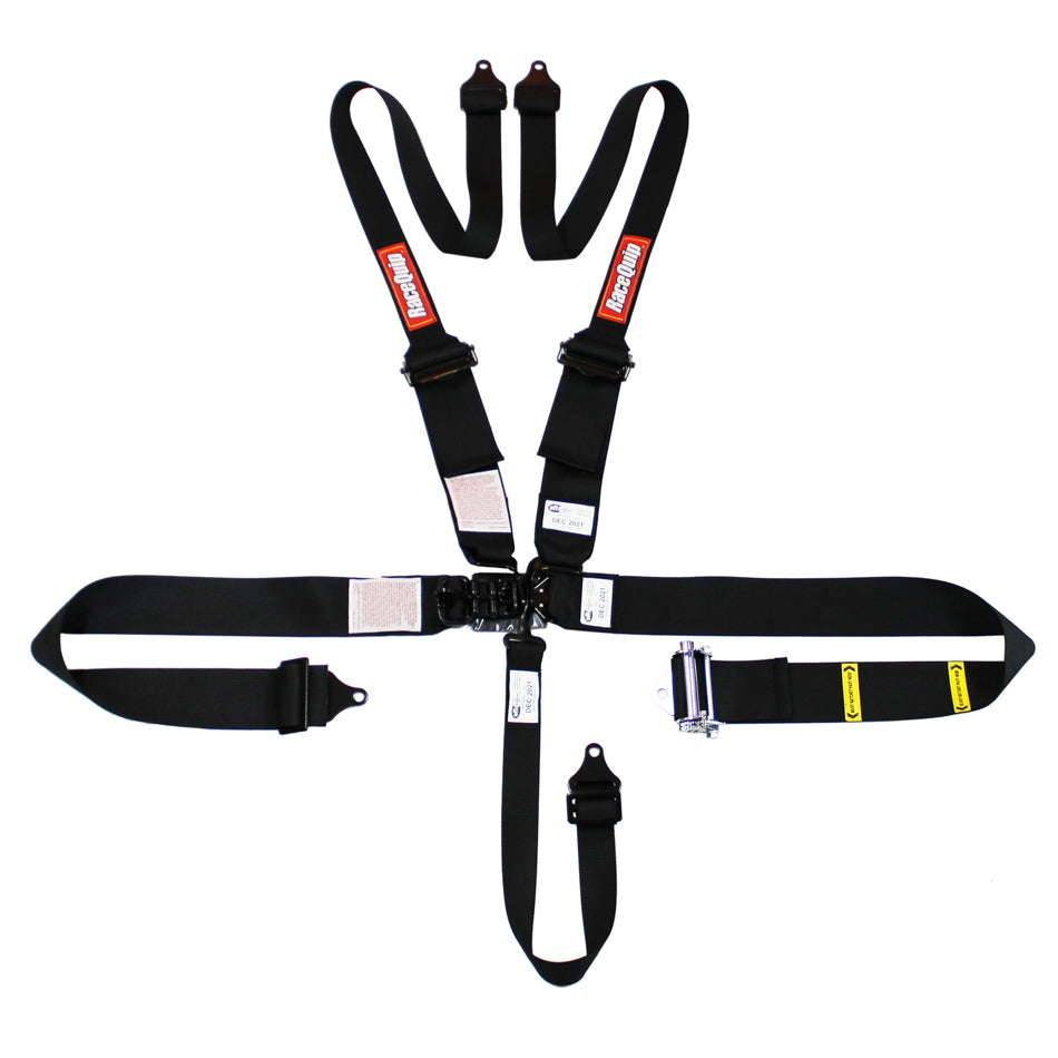 RACEQUIP 815005 5pt Harness HNR Ratchet L&L Black