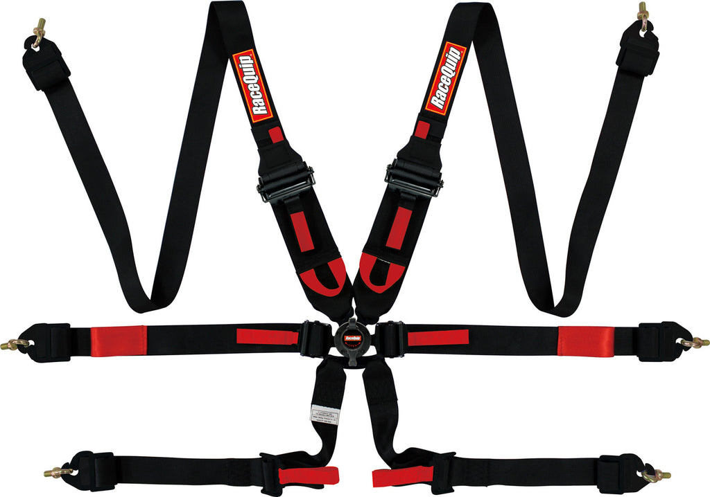 RACEQUIP 855005 6pt Harness Camlock P/D HNR Black FIA