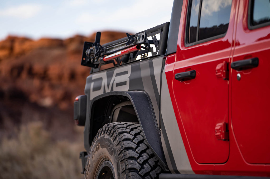 DV8 Offroad RRUN-01 20-22 JEEP GLADIATOR JT AND 15-21 TOYOTA TACOMA 2PC ADJUSTABLE OVERLAND RACK for Select Jeep Gladiator, Toyota Tacoma