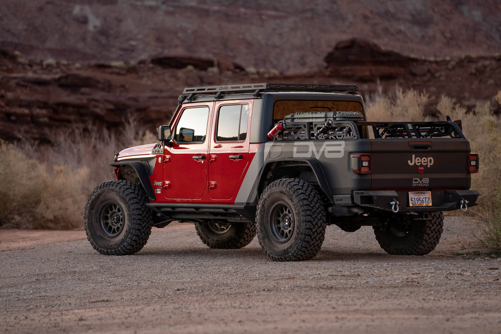 DV8 Offroad RRUN-01 20-22 JEEP GLADIATOR JT AND 15-21 TOYOTA TACOMA 2PC ADJUSTABLE OVERLAND RACK for Select Jeep Gladiator, Toyota Tacoma