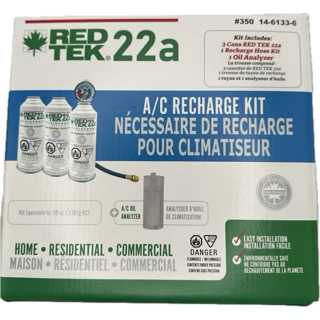 RED TEK Refrigerant 350 22a Refrigerant Recharge Kit - 3 x 8oz Cans