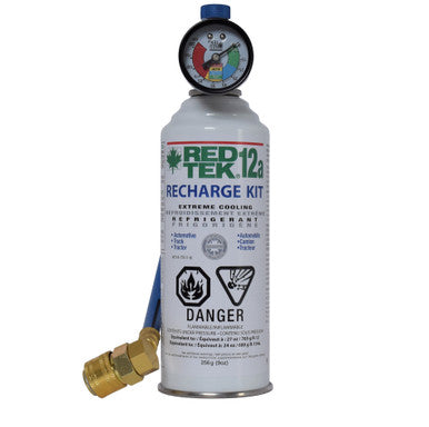 RED TEK Refrigerant 375 12a-Recharge & Hose/Gauge Kit - Single 9 oz can
