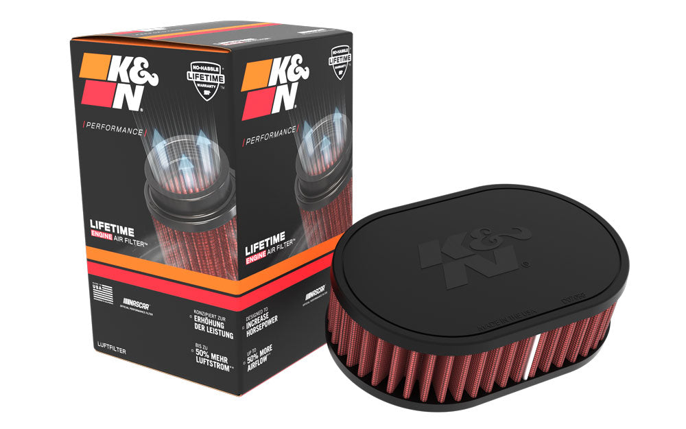 K&N RU-071V Universal Clamp-On Air Filter for Select BMW 2002, Fiat 128, Volkswagen Beetle, Volkswagen Transporter