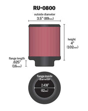 Load image into Gallery viewer, K&amp;N RU-0800 Universal Clamp-On Air Filter
