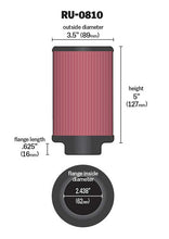 Load image into Gallery viewer, K&amp;N RU-0810 Universal Clamp-On Air Filter