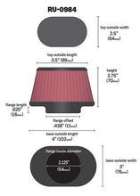 Load image into Gallery viewer, K&amp;N RU-0984 Universal Clamp-On Air Filter