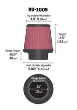 Load image into Gallery viewer, K&amp;N RU-1005 Universal Clamp-On Air Filter