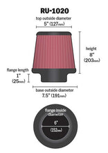 Load image into Gallery viewer, K&amp;N RU-1020 Universal Clamp-On Air Filter